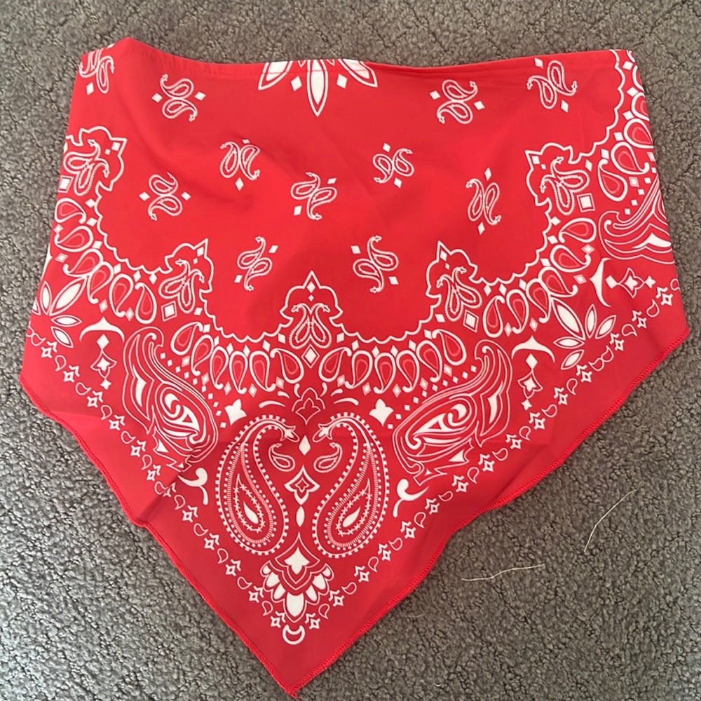 Red bandanna top